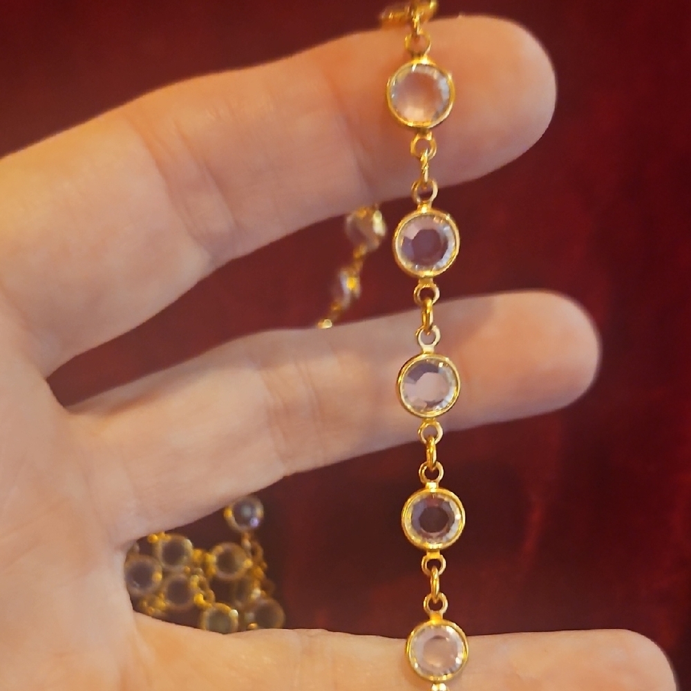 Touchstone Crystal Gold and Silver Necklace - Picture 3 of 4